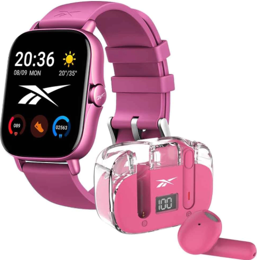 RELOJ REEBOK SPORT C/AURICULARES ROSA