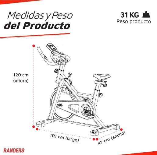 BICICLETA FIJA RANDERS ARG-874SP SPINNIN - Imagen 6
