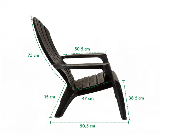 SILLON PLAST GARDEN LIFE MIAMI NEGRO - Imagen 6