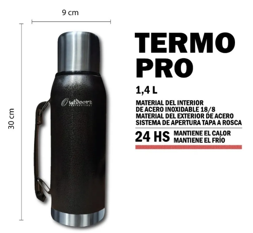 TERMO OUTDOORS PROFESSIONAL PRO 1.4L NEG - Imagen 3