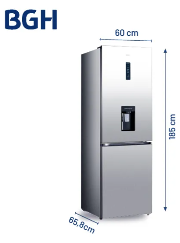HELADERA N/F BGH BRC330-1A INVERT A-INOX - Imagen 2