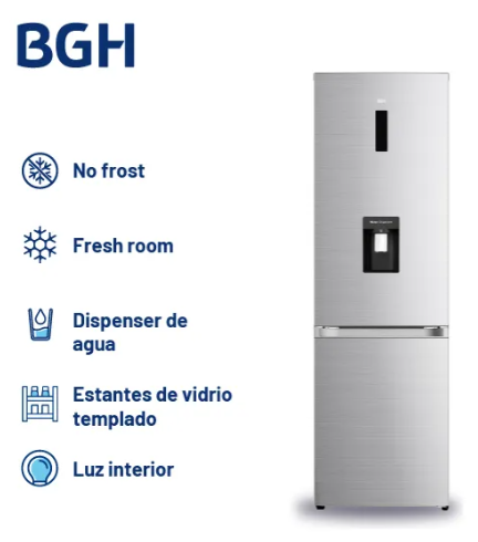 HELADERA N/F BGH BRC330-1A INVERT A-INOX - Imagen 3