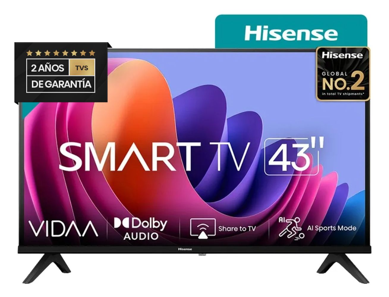 TV LED 43 PULGADAS HISENSE 43A42K SMART/VIDAA