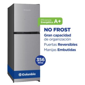 HELADERA COLUMBIA NO FROST ACERO 356 LITROS CHDA36N/9